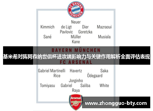 基米希对阵阿森纳世俱杯进攻端影响力与关键作用解析全面评估表现